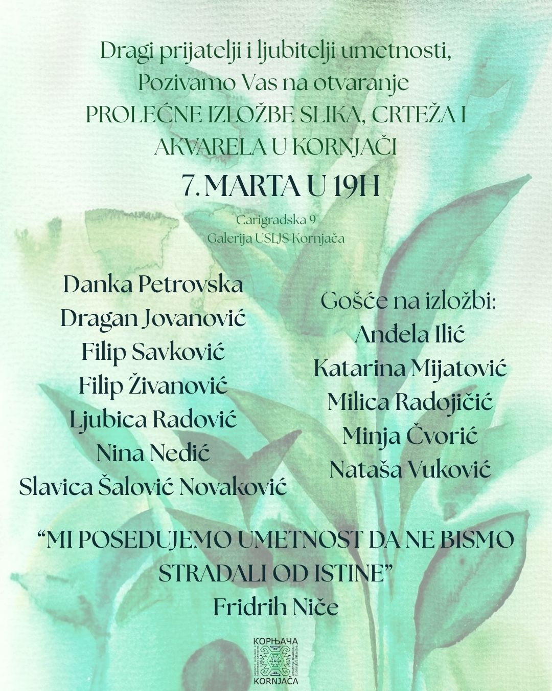 Read more about the article Пролећна изложба слика, цртежа и акварела у Корњачи